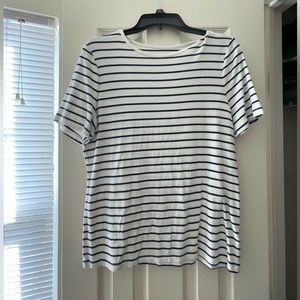 White and blue tshirt
